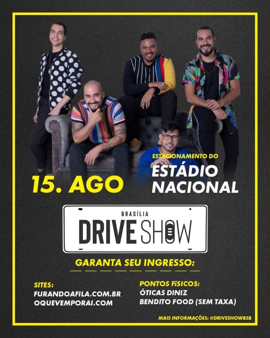 Sorriso Marotoのインスタグラム：「Bora matar a saudade, Brasília?! Neste sábado vamos chegar com tudo para um show ao vivo e presencial no @driveshowbsb! 😃⠀⠀ É isso mesmo: vai rolar aquele pagodinho diferente pra gente cantar todos os antigos e novos sucessos com toda segurança! Não marca bobeira e garanta logo seu ingresso porque são LIMITADOS, hein! 😉⠀⠀ ⠀⠀⠀ 🎫 Ingressos:⠀⠀ Sites: furandoafila.com.br e oquevemporai.com⠀⠀ Pontos físicos: Óticas Diniz e Bendito Food (SEM TAXA)⠀⠀ ⠀⠀ #driveshow #driveshowbsb #drivein #brasilia #sorrisomaroto」