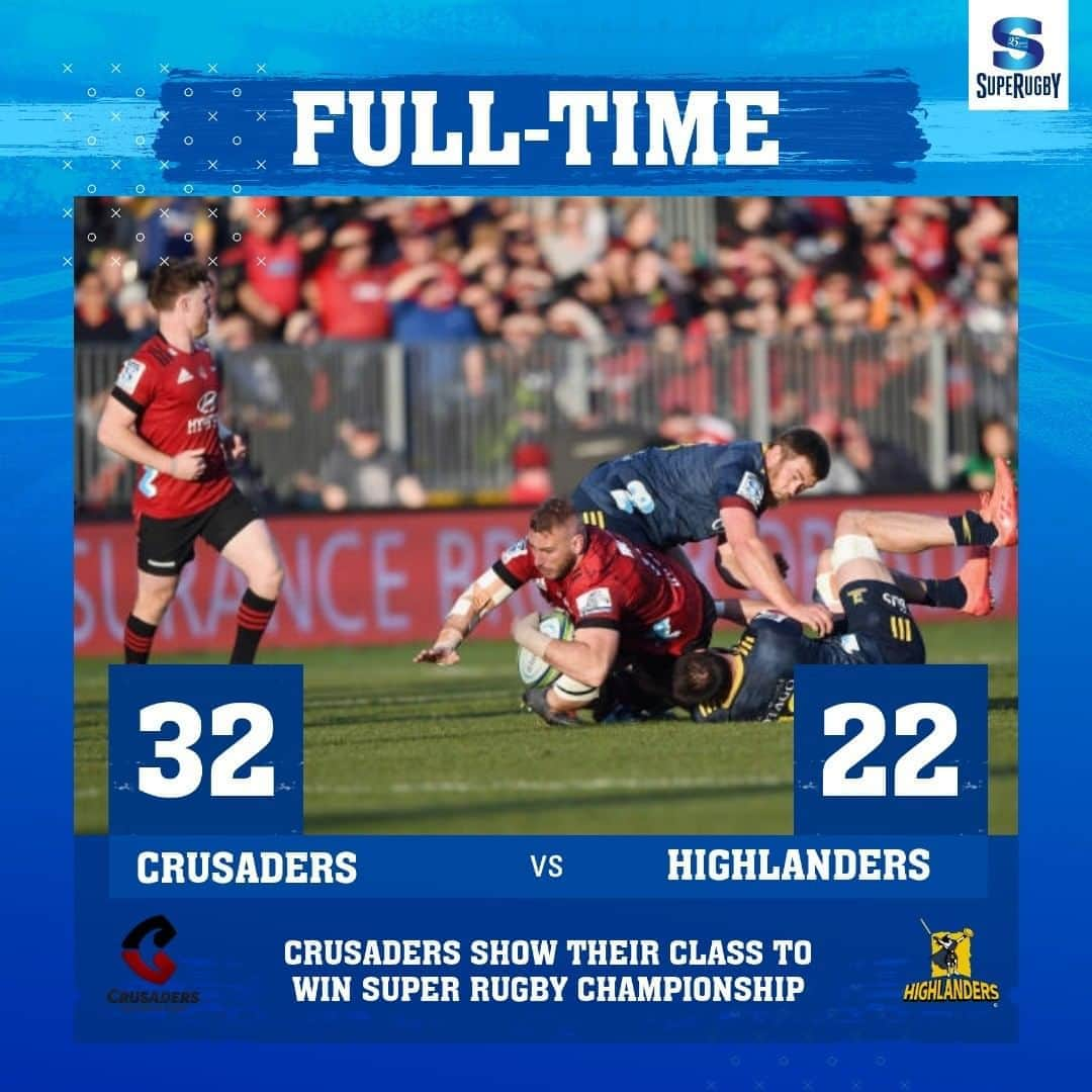 Super Rugbyさんのインスタグラム写真 - (Super RugbyInstagram)「FULL-TIME  We are the Champions! Crusaders claim #SuperRugbyAotearoa 2020 title. Click here: https://bit.ly/2PBp1BV #CRUvHIG  #SuperRugby25years #SuperRugbyAotearoa」8月9日 14時50分 - superrugby