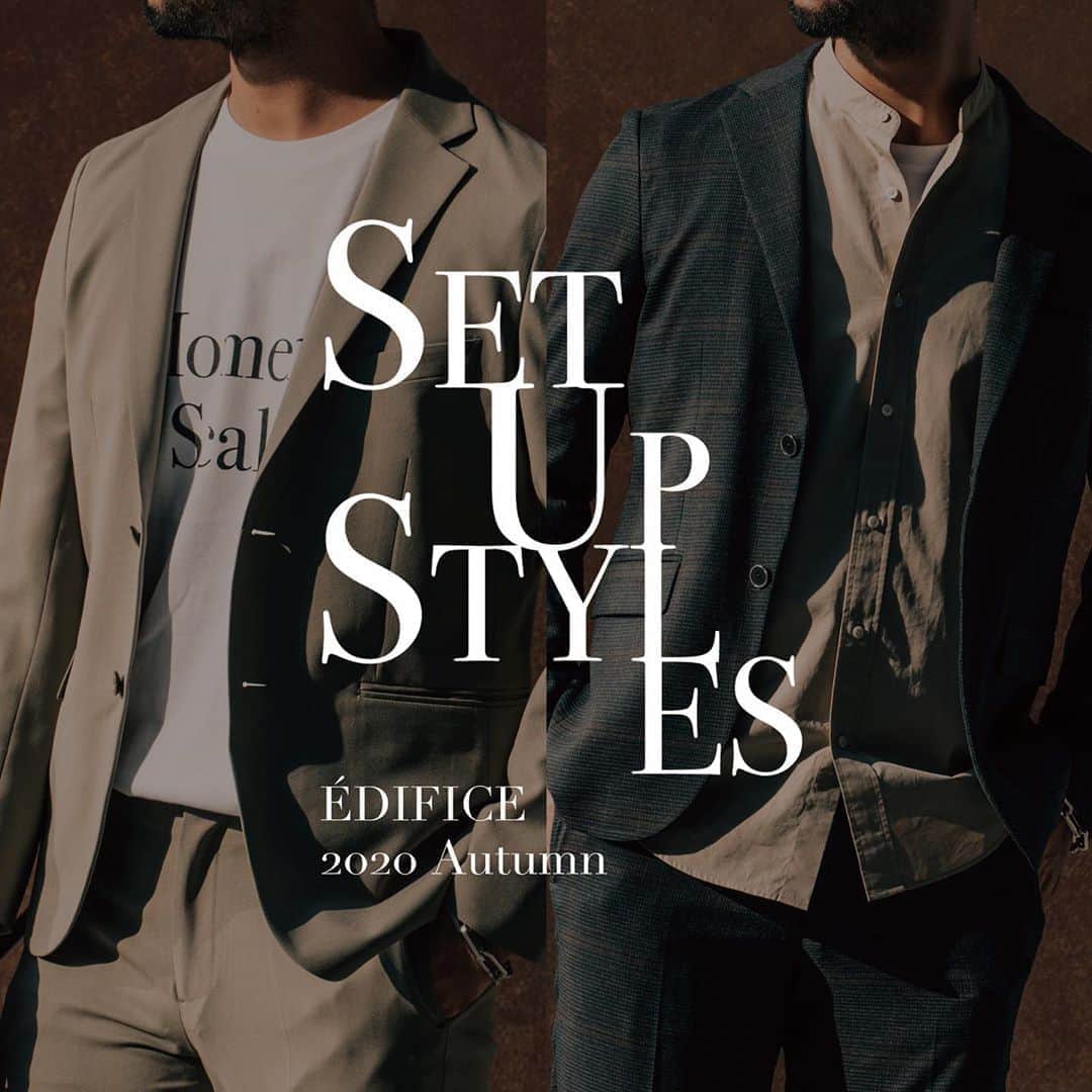 のインスタグラム：「【SET UP bottoms Coordinate】﻿ ﻿ 夏場はジャケットを着ない方にオススメなセットアップモデルの単品パンツ使い。﻿ ﻿ ビジネスはもちろん、カジュアルスタイルまでカバーできる汎用性高いシルエットは、合わせるアイテムを選ばない万能モデルとして高い人気を誇ります。﻿ ﻿ ﻿ 《SET UP STYLE 01》﻿ Jacket : 【EDIFICE】¥18,000+tax﻿ No : 20010300100730 ﻿ Pants : 【EDIFICE】¥12,000+tax﻿ No : 20030300100730 ﻿ ﻿ 《SET UP STYLE 02》﻿ Jacket : 【EDIFICE】¥20,000+tax﻿ No : 20010300100830 ﻿ Pants : 【EDIFICE】¥13,000+tax﻿ No : 20030300100830 ﻿ ﻿ ﻿ ﻿ ﻿ ﻿ ﻿ ﻿ ﻿ ﻿ ﻿ ﻿ ﻿ #edifice #edificeoriginal #setupjacket #comfort #autumnfabric #menssuit #separate #stretchjacket #stretchpants #menssetup #setup #mensfashion #mensstyle #menswear #stretchfabric #stretch #slimpants #jacketstyle #mensjacket #setupstyle #menwithclass #menwithstyle #menscoordinate #エディフィス #エディフィスオリジナル #セットアップ #ストレッチパンツ #セパレートスーツ」
