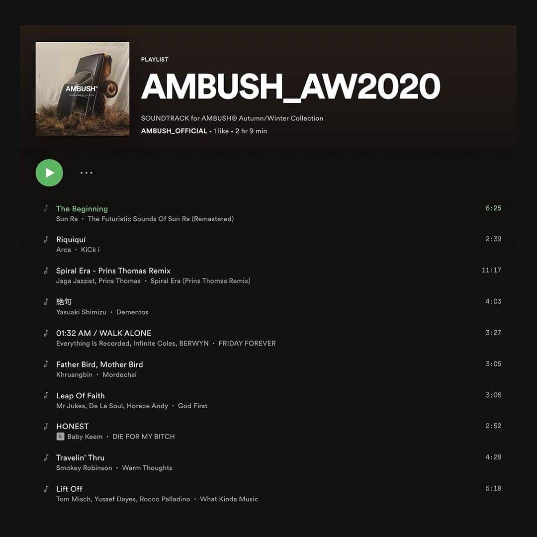 VERBALさんのインスタグラム写真 - (VERBALInstagram)「AMBUSH AW2020 playlist on Spotify」8月9日 20時41分 - verbal_ambush