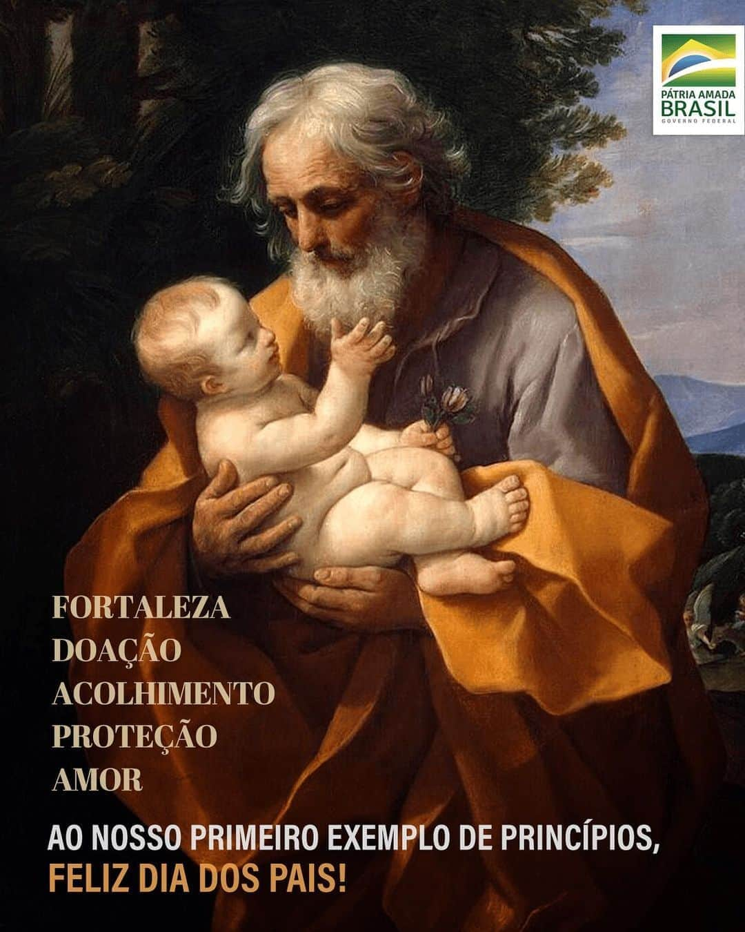 ジルマ・ルセフさんのインスタグラム写真 - (ジルマ・ルセフInstagram)「👨‍👧‍👦 O Governo do Brasil deseja um feliz Dia dos Pais aos milhões de chefes de família que não têm medo de ir à luta para batalhar pelo pão de cada dia. Ao primeiro modelo de valores de todos, a nossa eterna gratidão.  🎨 São José com o Menino Jesus, em pintura de Guido Reni (séc. XVII).」8月9日 21時32分 - presidenciadobrasil