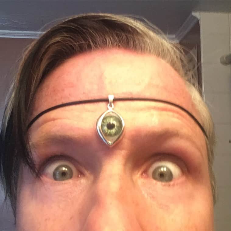 ジョン・キャメロン・ミッチェルさんのインスタグラム写真 - (ジョン・キャメロン・ミッチェルInstagram)「Gorgeous eye jewelry designed by @oddballoddity incorporating my actual third eye!」8月9日 23時44分 - johncameronmitchell