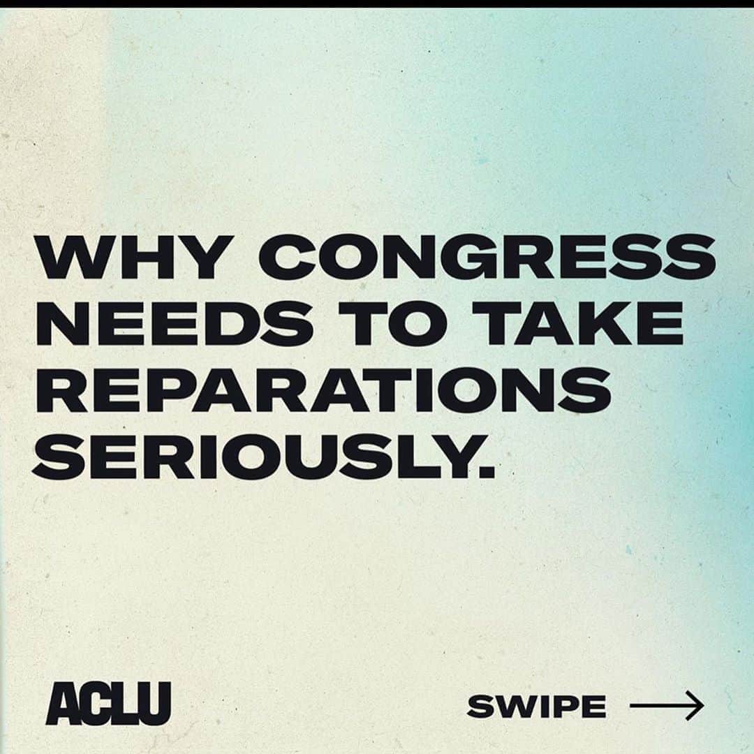 トームさんのインスタグラム写真 - (トームInstagram)「#repost @aclu_nationwide SWIPE ➡️ to learn about reparations in the US and worldwide.  It's time for our leaders to pass H.R. 40 and take these demands seriously.  #reparations」8月9日 23時39分 - tomenyc