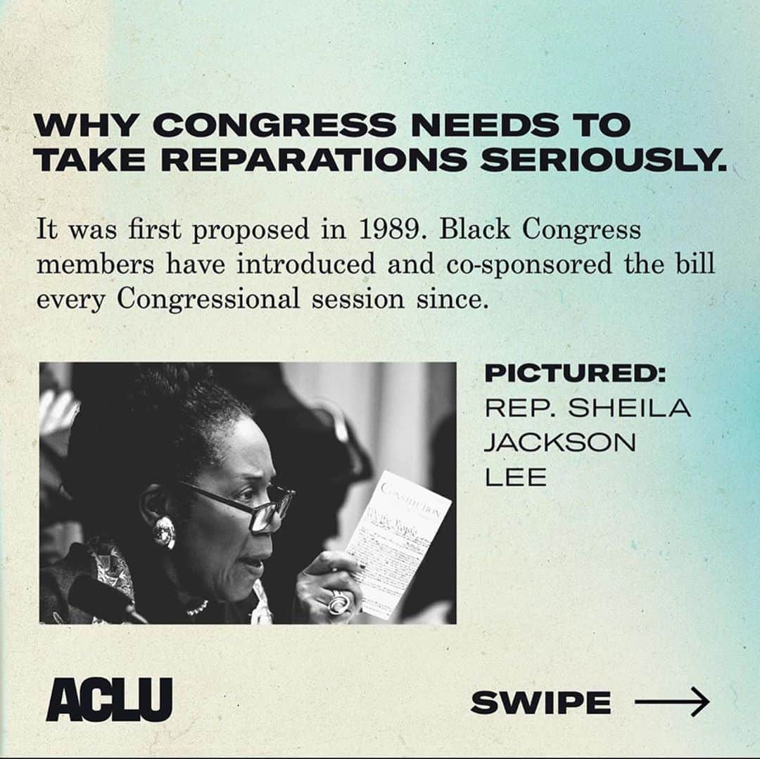 トームさんのインスタグラム写真 - (トームInstagram)「#repost @aclu_nationwide SWIPE ➡️ to learn about reparations in the US and worldwide.  It's time for our leaders to pass H.R. 40 and take these demands seriously.  #reparations」8月9日 23時39分 - tomenyc