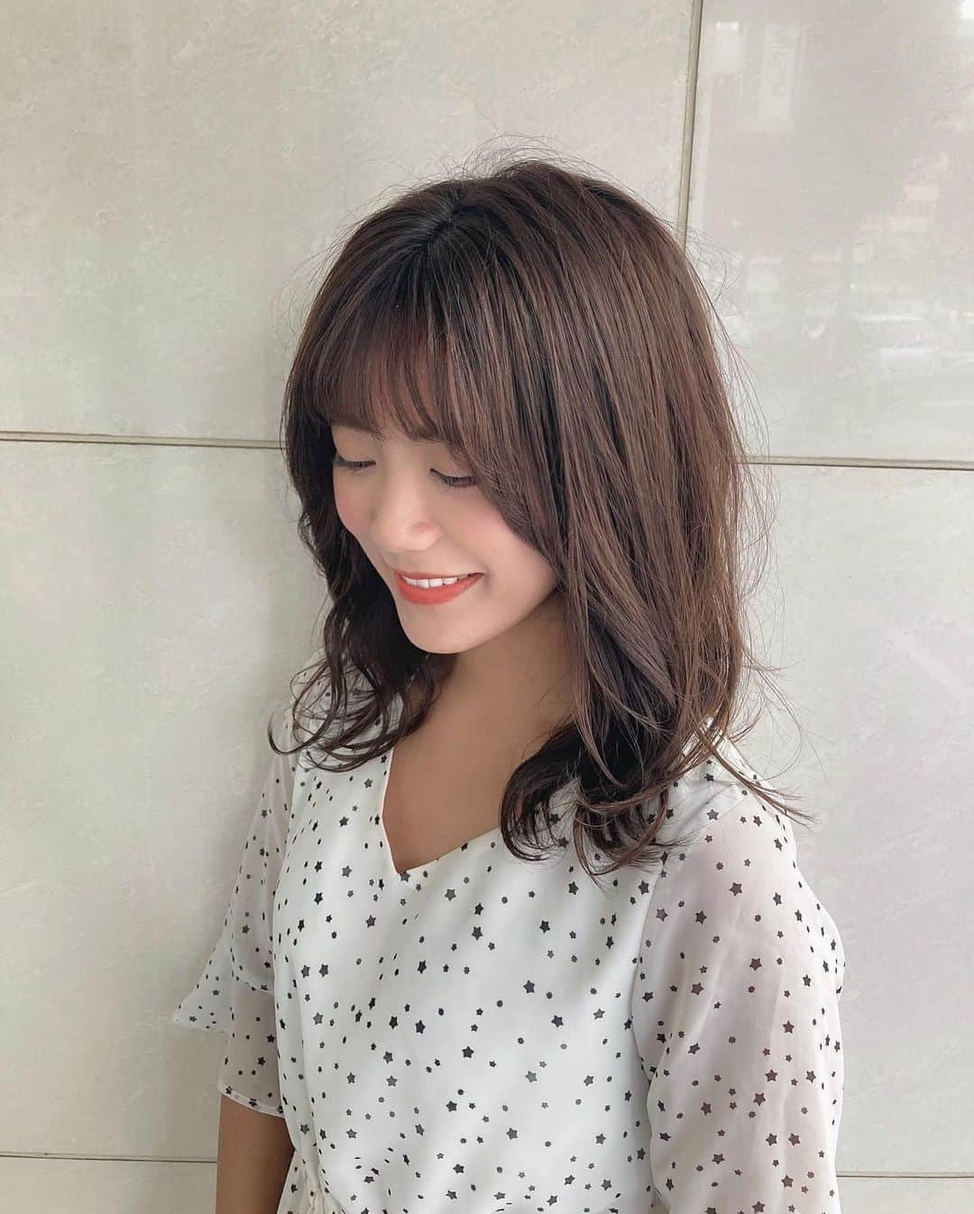 海江田麻貴さんのインスタグラム写真 - (海江田麻貴Instagram)「ㅤㅤㅤ  ㅤㅤㅤ ＧｏｏｄＮｉｇｈｔ🌙❤︎  ㅤㅤㅤ  ㅤㅤㅤ #髪のびた☺︎  ㅤㅤㅤ #ミディアムヘア #ミディアムヘアアレンジ #ミディアムアレンジ #前髪パーマ #ポイントパーマ #フロントパーマ #ゆるふわ巻き #星柄 #女子アナコーデ #清楚コーデ #シースルーバング #シースルー #japanesegirl #model #salonmodel #サロモ #関西サロモ #大人女子 #オトナ女子 #ゆる巻き #ゆるまき」8月10日 0時51分 - _makiii0924_