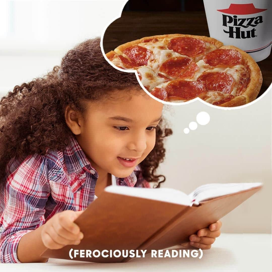 Pizza Hutさんのインスタグラム写真 - (Pizza HutInstagram)「Like if these are your kiddos on #NationalBookLoversDay. 📚🍕   Camp BOOKIT! friends: only a few weeks left! Don't forget to keep working toward those reading goals and earn a free Personal Pan Pizza®.」8月10日 1時30分 - pizzahut