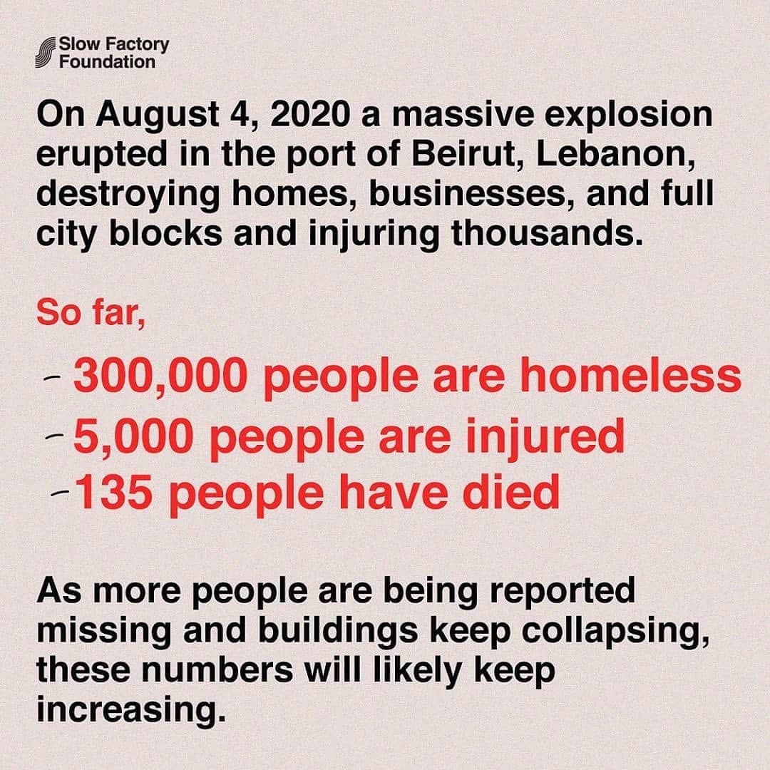 Huda Kattanさんのインスタグラム写真 - (Huda KattanInstagram)「Repost @huda Normalizing tragedy in the Middle East needs to stop. The events of the past week in Lebanon have shaken many of us to our core, and my heart goes out to all of those affected, who have lost lives, families, homes and businesses.  ⠀⠀⠀⠀⠀⠀⠀⠀⠀ Unfortunately, there’s a lot that goes unseen in the Middle East, so being originally from and now living in this region, I want to do what I can to support. I want to give some context about what’s happening in Lebanon that you may not have seen on the news. Before the tragic explosion that took place on August 4th, the Lebanese people had already suffered from decades of economic mismanagement, which lead to daily electricity cuts, astronomically high unemployment rates, poor health and extreme poverty. Foreign currency has practically run out, and now rapid inflation has left people unable to buy food and other basic essentials. This was pre-COVID. Add to this the dramatic impact of the global pandemic and you are left with with completely inadequate healthcare systems making it almost impossible to take care of anyone. The explosion last week at Beirut ports has laid waste to a beautiful city rich in culture and history has tragically left over 130 people dead (many still missing), almost 5,000 injured and approx. 300,000 without homes while hundreds of businesses have been completely destroyed.  ⠀⠀⠀⠀⠀⠀⠀⠀⠀ I have no words to describe the pain the Lebanese people are going through, and having seen it happen to my own country of Iraq, it deeply saddens me to see this happening elsewhere. ⠀⠀⠀⠀⠀⠀⠀⠀⠀ It’s time for us to come together to give the people of Lebanon the support they deserve. Swipe left to see the trusted local charities you can donate to and follow to help. Most importantly, share what’s happening in your Stories or by having a conversation about what’s going on – Lebanon needs your support 🙏🏽🇱🇧❤️ #prayforlebanon Images via @theslowfactory」8月10日 1時46分 - hudabeauty