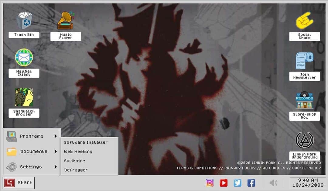 リンキン・パークのインスタグラム：「Trying to get files off of our 20 year old band computer, but it’s running really slow today. Any tips to speed it up? Go to linkinpark.com and help us out.」