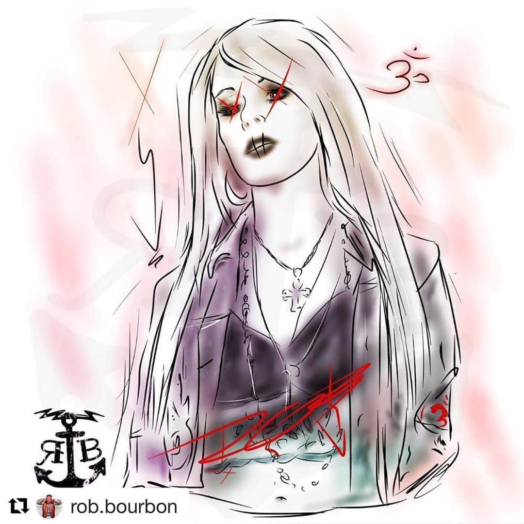 オリアンティさんのインスタグラム写真 - (オリアンティInstagram)「Thank u !! This is rad 🖤 #Repost @rob.bourbon with @get_repost ・・・ @iamorianthi  by @rob.bourbon @robbourbonart ••• . . . #orianthi #guitar #art #artwork #drawing #robbourbon #robbourbonart #artist #handsome #musician #guitarist #female #sexy #guitarplayer #music #singer #tbt #paulreedsmithguitars #purple #unique #robbourbonrocknrollasshole #insta #instagood #instadaily #follow」8月10日 3時47分 - iamorianthi