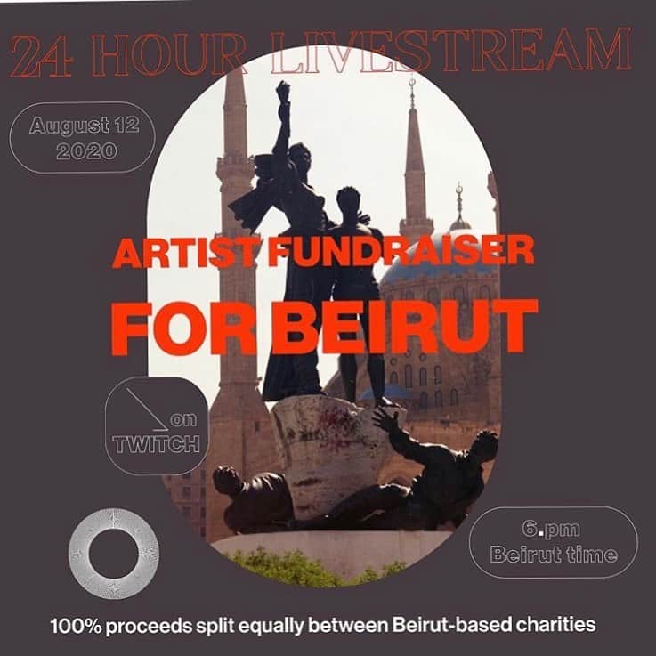 チェリーン・ダビスのインスタグラム：「Please join and help spread the word! 24 HOUR LIVESTREAM: ARTIST FUNDRAISER FOR BEIRUT   #Repost via @habibicollective — For the past twenty-four hours I have been gathering comrades and accomplices from all over the globe to participate in an artist fundraiser; responding to the devastating current events and political upheaval in Beirut.  100% of proceeds will be split equally across a handful of Beirut-based charities working on the ground, compiled by Dr Maytha Alhassen @maythaalhassen ... So blessed to have been approached by Tina Sayegh & Hisham Fageeh to realise this immediate and vital project.  Please join us on Twitch (landing page in bio) where you will be able to donate live. The event will be available to watch everywhere—it will start at 6pm Beirut time (GMT) on 12 August and carry right through to the same time the next day.   Thank you to the following friends & gifted individuals for agreeing to take part: Radio Alhara, Lifta Volumes, Sophia al-Maria, Lamia Joreige, Cherien Dabis, Sulaïman Majali, Kareem Lotfy, Ala Younis, Sarah Haras, Pam Nasr, Kerning Cultures, Alya Mooro, Mary Jirmanus Saba, Urok Shirhan, Mays Albaik, Parvané, Hussein oldyungmayn, Moza Almatrooshi, Rama Ghanem, Lizzy Vartanian Collier, Myriam Rey, Firas Shehadeh, Reman Sadani, Basil Alrawi & many more.  Please share & repost widely!   As always, sending love. In solidarity,  @roisintapponi」