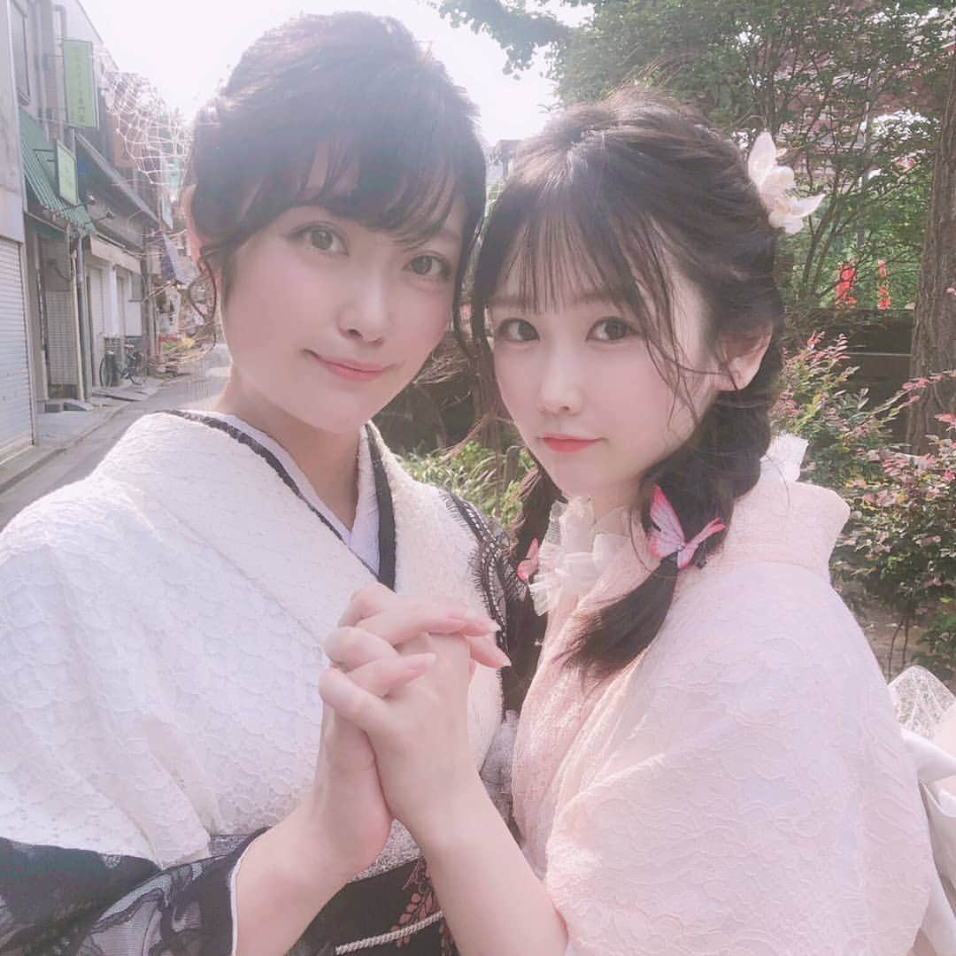 国友愛佳のインスタグラム：「先日、お友達に誘ってもらって、短い時間だけど、着物デートしてきました(* ´ ▽ ` *) . 沢山写真撮って、素敵な記念になりました♡」
