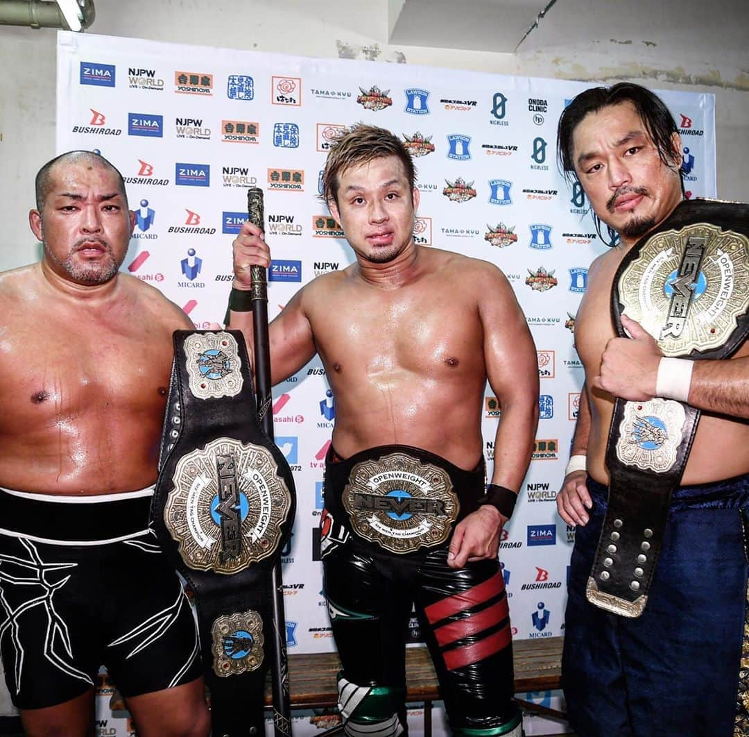 新日本プロレスさんのインスタグラム写真 - (新日本プロレスInstagram)「#NeverOpenWeight6ManTagTeamChampions🏆🦁!! #GOTO #ISHII and #YOSHIHASHI !!  #missy #njpw #新日本プロレス #プロレス #ProWrestling」8月10日 17時43分 - njpw1972