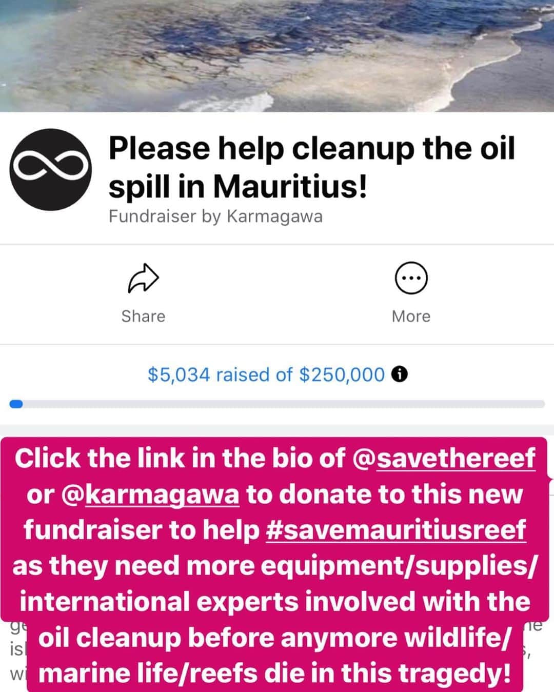 ティモシー・サイクスさんのインスタグラム写真 - (ティモシー・サイクスInstagram)「⚠️SEE @karmagawa BIO FOR OUR NEW FUNDRAISER TO HELP MAURITIUS, I AM DONATING $25,000, HOW MUCH CAN YOU SPARE?!⚠️ Repost from @savethereef Swipe over to see the tragic videos of the locals in Mauritius trying to clean up the worst oil spill in their history....THEY NEED OUR HELP NOW! The MV Wakashio ran aground on a coral reef carrying 4,000 tonnes of fuel oil and 1,000 tonnes of which are estimated so far to have leaked out into nearby waters, beaches and mangroves, destroying more and more of their fragile ecosystem! France and Japan have dispatched disaster relief teams, but that takes time and the oil leak has already caused unprecedented damage to the island's lagoons, marine habitats and beaches so a citizen-led cleanup operation has started trying EVERYTHING to stop the oil…people are collecting the thick black sludge with their hands and buckets alone! THIS IS ABSOLUTELY TRAGIC AND WE MUST HELP THEM NOW! Please click the link in the bio of @karmagawa or @savethereef and donate to our new fundraiser to help get them more equipment in this URGENT battle against oil...and more importantly, against time! Also share this post with your followers and tag people, celebrities, influencers and news media who need to see it as we must make everyone aware and get help NOW before anymore of their ecosystem is destroyed! People always message us asking how can they help...now is your chance because Mauritius does not have the equipment necessary for a full cleanup and every minute more oil leaks out and is killing everything the people here hold dear. Let’s use our social media platforms for good and help Mauritius with their oil cleanup RIGHT NOW! Videos by @willowrivertonkin @indie.marea @mauritius__explored @savemauritiusreef @karmagawa #SaveMauritiusReef #oilspill #karmagawa #savethereef」8月10日 10時36分 - timothysykes