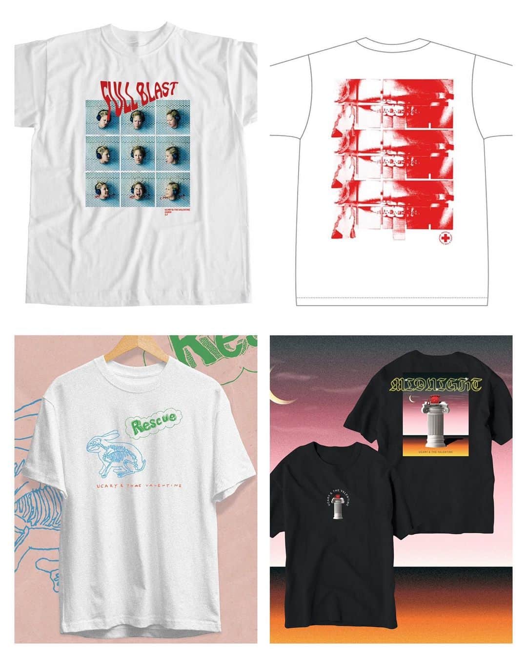 UCARY & THE VALENTINEのインスタグラム：「RescueTシャツ、お問い合わせ沢山いただいたので、再受注生産します！これが最後になります。プロフィールのリンクからオンラインストアに飛べます！ みなさん、本当にありがとうございます！！ 沢山着てください！」
