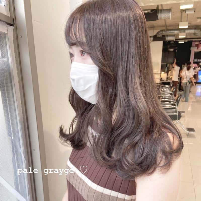 佃加菜のインスタグラム：「pale grayge♡ 色素の薄い透けるグレージュ♡ 透明感のある色味は透明感のある女性になります💎」