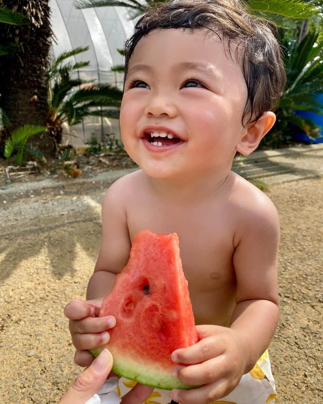 Ayaさんのインスタグラム写真 - (AyaInstagram)「1歳の夏🍉🍉🍉 . . #1歳 #スイカ食べてる #今日暑すぎる☀️ #男の子ベビー#babyboy #ベビフル#コドモノ#赤ちゃんのいる生活」8月10日 15時30分 - aya__fit