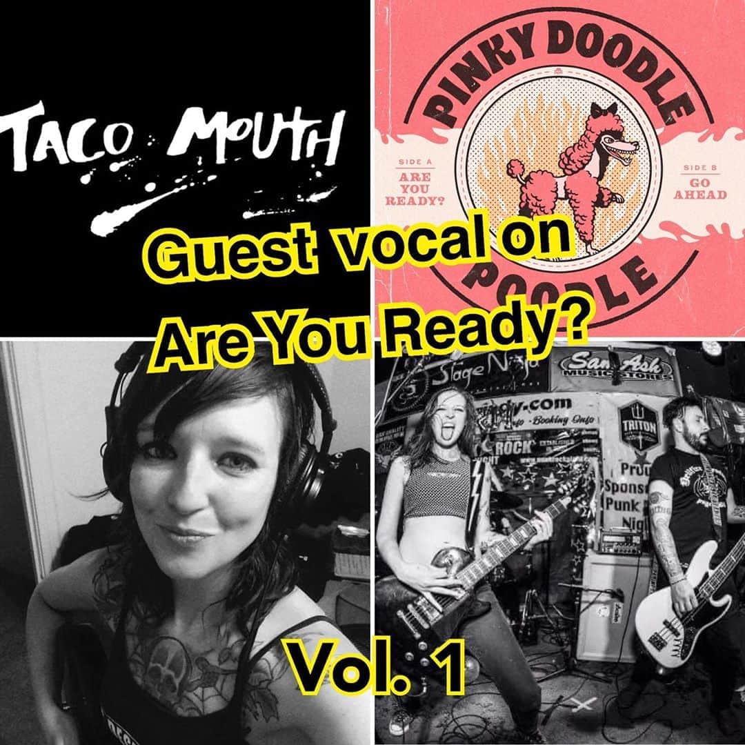 PINKY DOODLE POODLEさんのインスタグラム写真 - (PINKY DOODLE POODLEInstagram)「【Guest Vocal on Are YouReady? Vol.1】﻿ ﻿ Erica Sellers from Taco Mouth﻿ ﻿ Taco Mouth is a rock, pop, punk band in Nashville. ﻿ PDP did some gigs in TN area with them. ﻿ They are good friends of ours in Nashville. The singer, Erica Sellers kindly sang with us on the new song "Are You Ready?".﻿ ﻿ LA Music Critic said that﻿ Punk Rock. Fearless. Pop hooks, rock ‘n roll, and the right amount of recklessness. “Nashville’s Premier Punk Band.” ﻿ ﻿ Doing the gig with them is always very fun!! Hope to have some more gigs with them.﻿ ﻿ Check out Erica in "Are You Ready" !!﻿ ﻿ https://tacomouth.com/﻿ ﻿ https://www.instagram.com/tacomouthband/﻿ ﻿ https://www.facebook.com/tacomouthband﻿ ﻿ https://www.youtube.com/channel/UC0YKoLYA4AaJ8meNMHG8aQw﻿  https://store.chickenranchrecords.com/collections/all/products/pinky-doodle-poodle-are-you-ready-7-pre-order  https://store.chickenranchrecords.com/collections/all/products/samsara-1  Samsara https://youtu.be/5ImQkveU6S0  Shaking https://youtu.be/BKunGarCoSY  ﻿ #news﻿ #recording2020﻿ #areyouready?﻿ #guestvocals﻿ #tacomouth﻿ #ustour2020 ﻿ #pinkydoodlepoodle ﻿ #pdp ﻿ #highenergyrocknroll ﻿ #livemusic #rockmusic﻿ #rock #rockband ﻿ #japanese #japaneserockband﻿ #chickenranchrecords﻿ #ustour #livetour ﻿ #tourlife #musicianlife #musician﻿ #gibsonguitars #gibsonbass #gibson﻿ #eb3 #lespaul #marshallamps #vintage﻿ #femalebassist #femalevocalist」8月11日 2時32分 - pinkydoodlepoodle