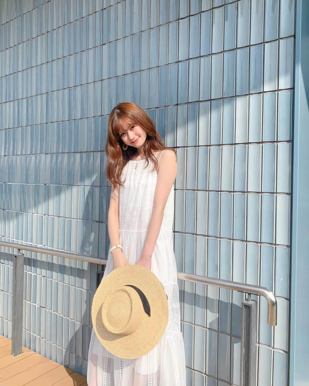 りなぴよさんのインスタグラム写真 - (りなぴよInstagram)「👒👒👒  ロングワンピース🤍 かわいいデザイン🤍 風が吹くとふわってなるよ☺︎  ずっと前にげっとしたんだけどやっと着れました！  お気に入り🌿  ・」8月10日 18時18分 - piyo_na_ri_