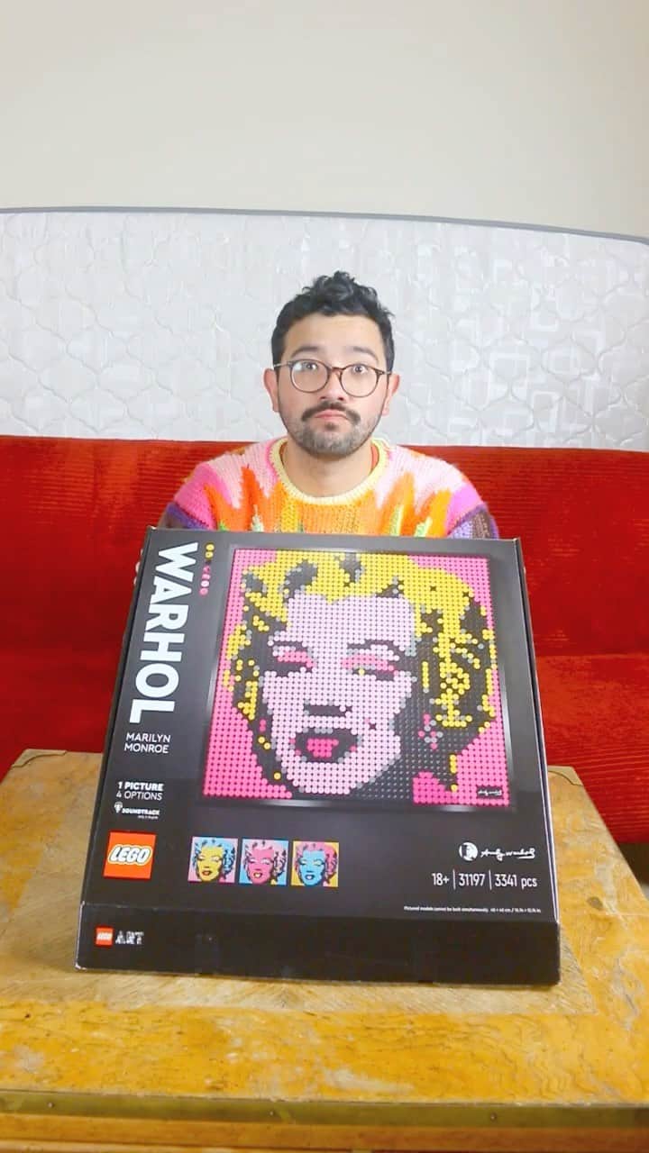 Phil Fergusonのインスタグラム：「So if anyone has interviewed me, or come to any sort of talk of mine, you would know that whenever I talk about how I make my work, I always use the LEGO analogy. I always say that I see each stitch as a brick, and if I know how to arrange the bricks as a cube, why wouldn't I be able to rearrange them as a car?  So you can imagine I jumped at the opportunity to work with @LEGO with their new Art series! I'll be putting myself to the test in creating my own pieces for an exhibition which opens ‪the 14th of August‬ at Brisbane Powerhouse. I needed to see how they worked first and figured it'd be cute to try it out with this Andy Warhol themed set! So now I know how long it takes to make one, lets see how I go with making one myself!  Hopefully you guys like what I make!  #LEGOart #ad」