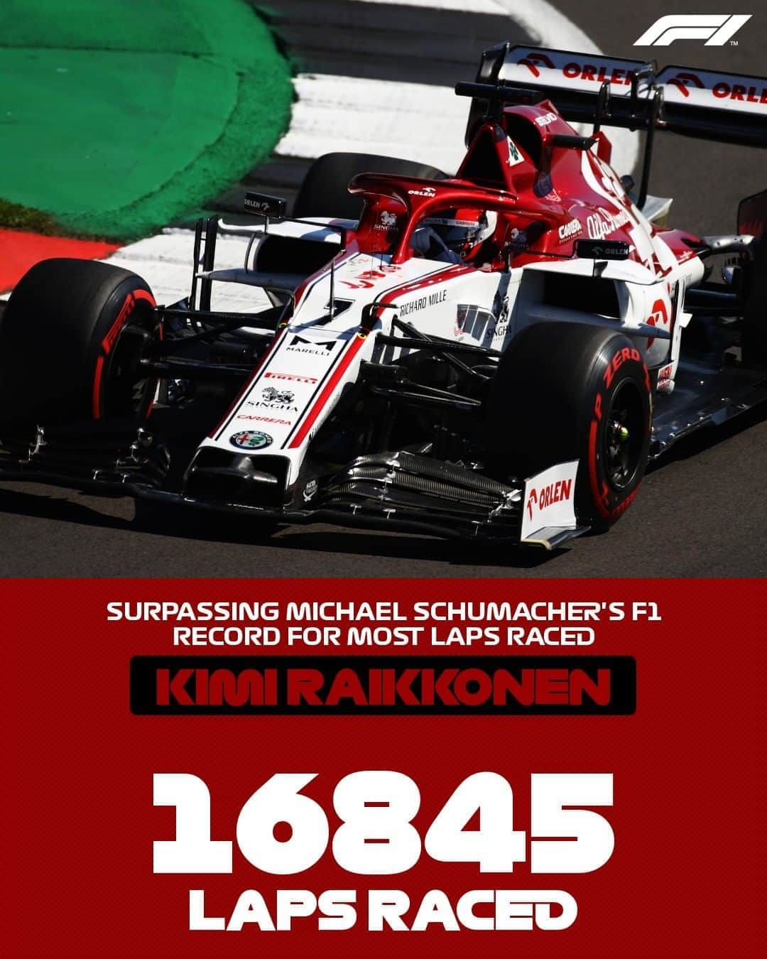 F1さんのインスタグラム写真 - (F1Instagram)「The most laps ever raced by a driver in F1 history 👏 . #F1 #Formula1 #F170 #KimiRaikkonen @kimimatiasraikkonen」8月10日 20時01分 - f1