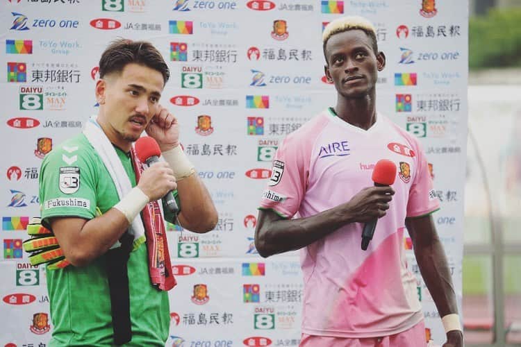 ファンティーニ燦のインスタグラム：「⚽️🔥💪🇯🇵🇳🇬🇮🇹 #fukushima#fukushimaunitedfc#victory#keep#continue#to#work#portiere#natipervolare#enjoy」