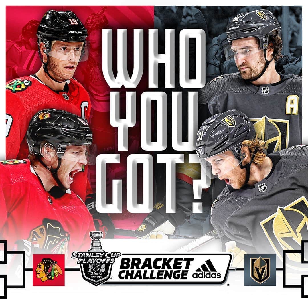 NHLさんのインスタグラム写真 - (NHLInstagram)「The @nhlblackhawks and @vegasgoldenknights square up in the first round of the #StanleyCup Playoffs. Who you got?  Make your picks in the #NHLBracket Challenge now. Link in bio.」8月10日 23時36分 - nhl