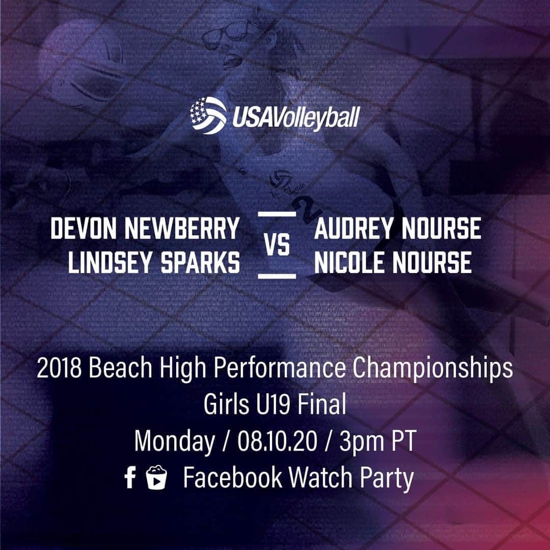 USA Volleyballさんのインスタグラム写真 - (USA VolleyballInstagram)「Finishing up #USAVwatchparty week with some high quality beach volleyball action! If you're seeing double, don't panic. The Nourse twins, Audrey and Nicole take on Devon Newberry and Lindsey Sparks in the 2018 Girls U19 Final! These athletes will be around the beach volleyball scene for years to come!  Head over to the USA Volleyball Facebook now (link in bio) and set your ⏰ to watch it Live at 3pm PT!」8月11日 1時00分 - usavolleyball