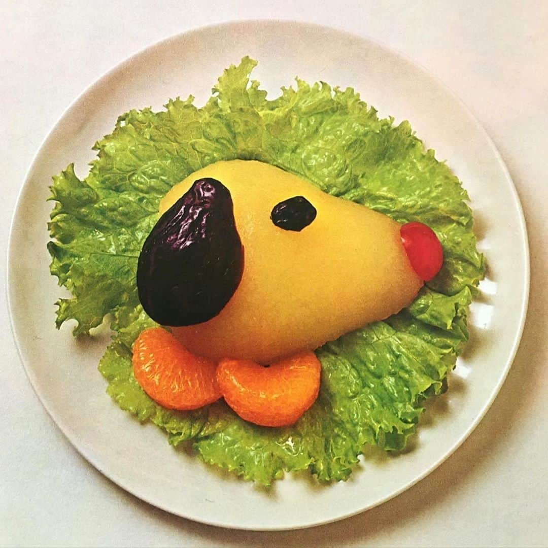 エイミー・セダリスさんのインスタグラム写真 - (エイミー・セダリスInstagram)「#changeitup @whatsinthetimecapsule ・・・ Friendly Dog Salad from Betty Crocker’s Cookbook for Boys & Girls, 1975. • #vintagecookbook #bettycrockercookbookforboysandgirls #1975 #vintagebettycrocker #friendlydogsalad #foodasart #mycookbookcollection #vintagefood #funwithfruit #kidsfoodideas #1970s」8月11日 4時57分 - amysedaris