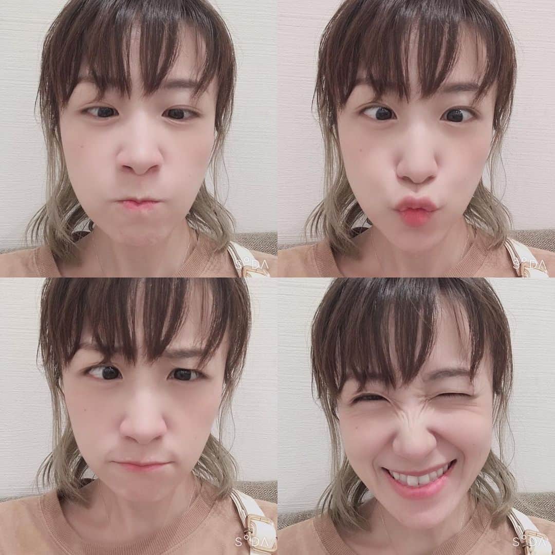 のインスタグラム：「今までやってた寄り目が完璧でなかった事に気付いた😨 寄り目って難しいね（笑） 朝から寄り目練習した37歳、アホww #田中いちえ#寄り目#寄り切らない」