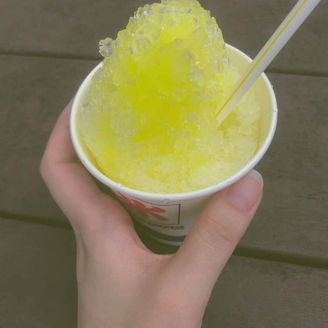 谷中唯彩さんのインスタグラム写真 - (谷中唯彩Instagram)「夏だねえ🍧 撮影の合間に食べた😚 . れもん🍋おいしかった、、！ . . #夏 #夏っぽい #かき氷 #レモン」8月11日 10時17分 - yuisa_erg