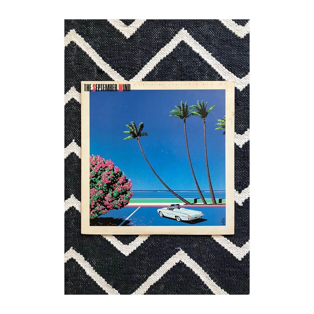 のインスタグラム：「Vinyl of the day, ‘The September Wind’ Naoya Matsuoka & Wesing 1982. Cover Hiroshi Nagai 🌴 @hiroshipenguinjoe Hear the ocean on the last slide..... 🐳」