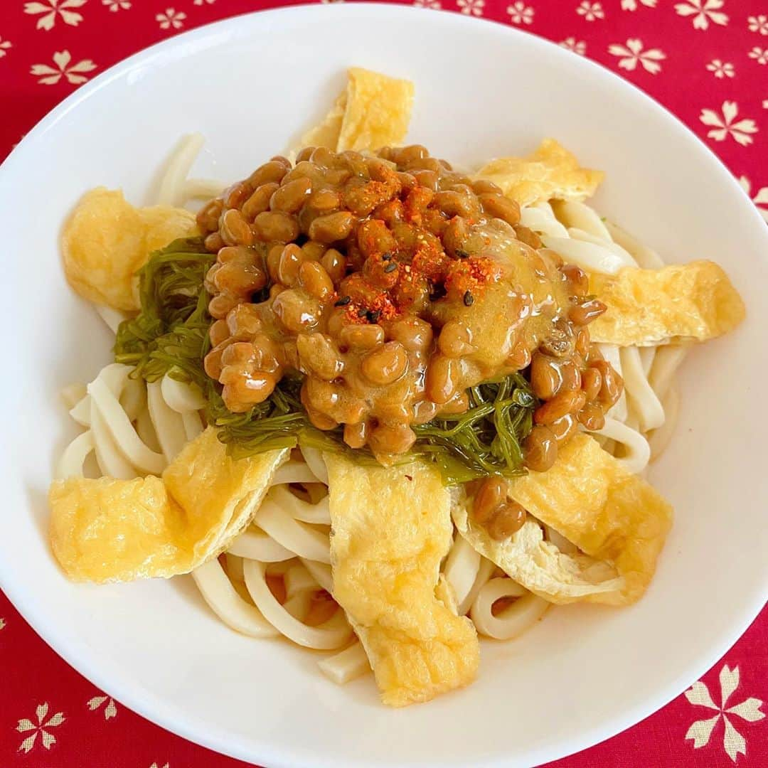 森碕ひろかのインスタグラム：「おうどん🍜  小麦もたまには良いでしょう(*´꒳`*)ﾟ*.・♡  #シマダヤ #糖質オフ麺」