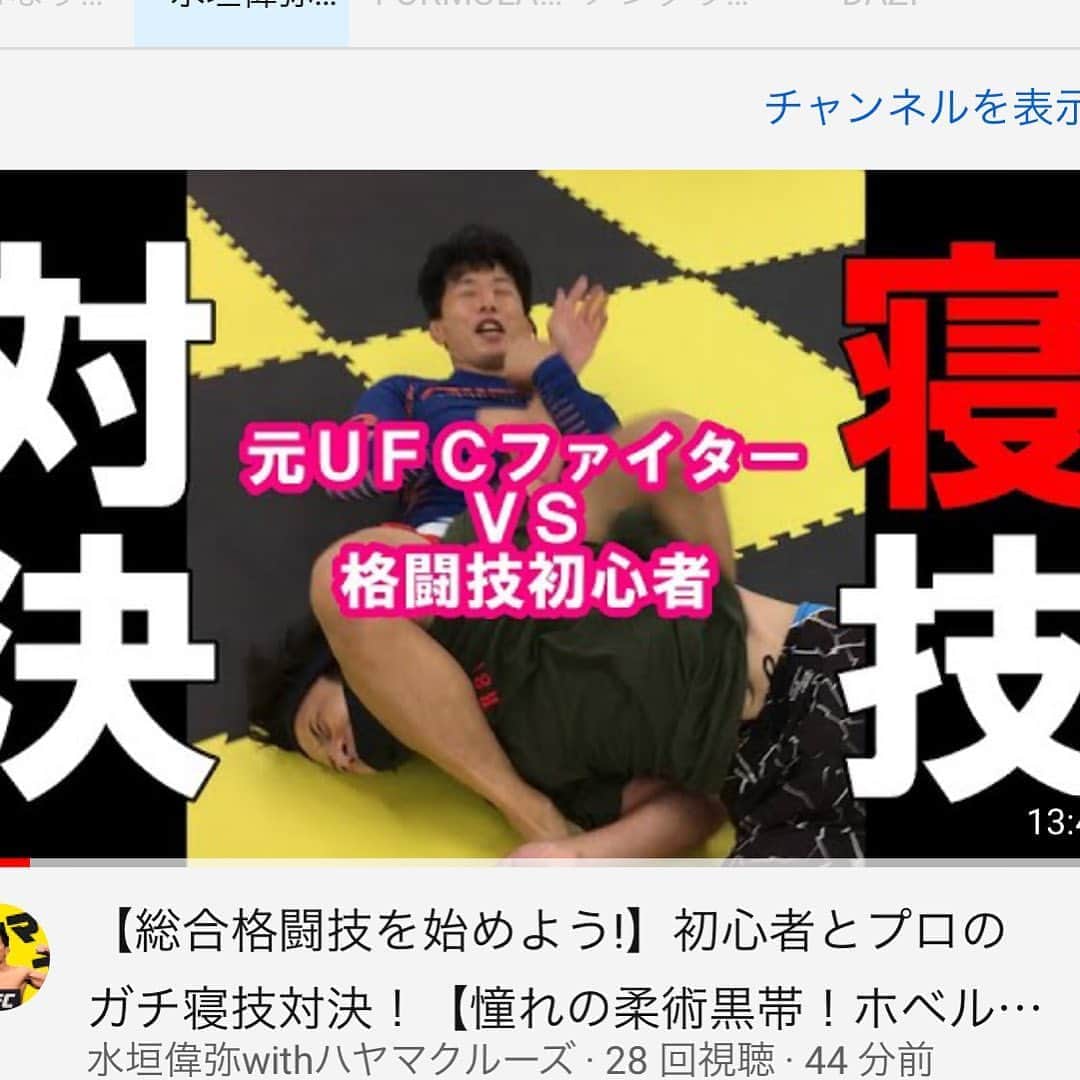 のインスタグラム：「今回はハヤマクルーズ面々と寝技やってみました！！水垣MMAクラスもこんな感じでワイワイやってますのでぜひ！ https://youtu.be/cNnvidGLtYY #ハヤマクルーズ #水垣偉弥 #ufc #rizin」