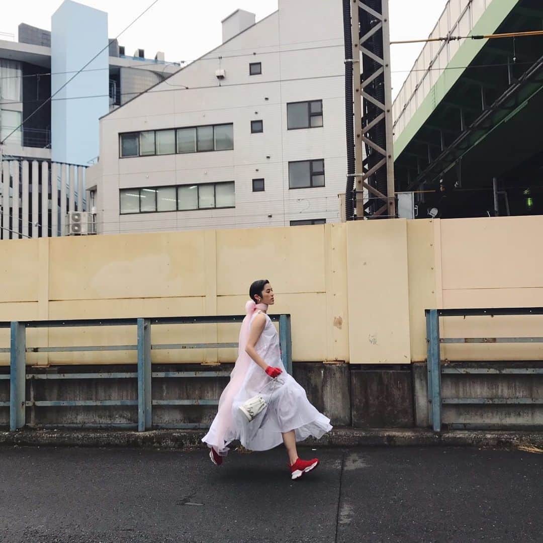 道木 さくら まやのインスタグラム：「#tb Me running in a freezing weather in February 2019.」