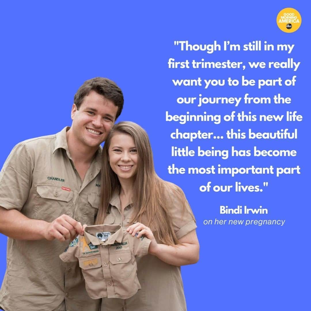 Good Morning Americaさんのインスタグラム写真 - (Good Morning AmericaInstagram)「Crikey! We're so excited for Bindi Irwin and Chandler Powell's first pregnancy! Link in bio to see their adorable announcement!」8月11日 22時15分 - goodmorningamerica