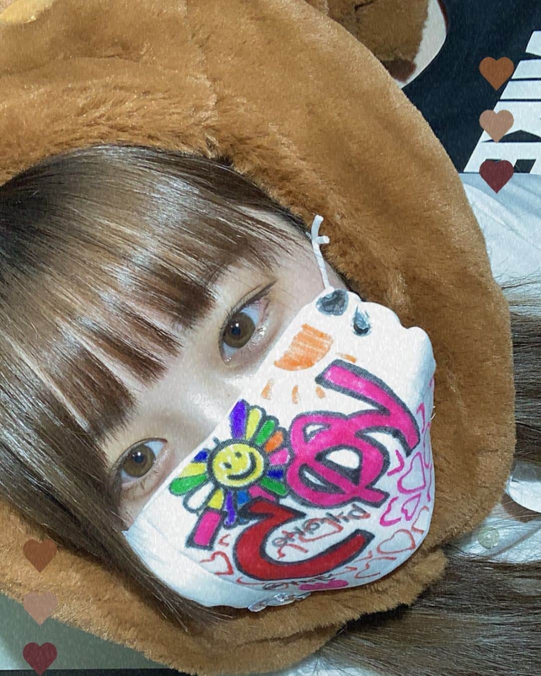 平野夢来（ゆぴぴ）のインスタグラム：「#あべのますく有効活用 #マスクデコ #あべのます#jk」