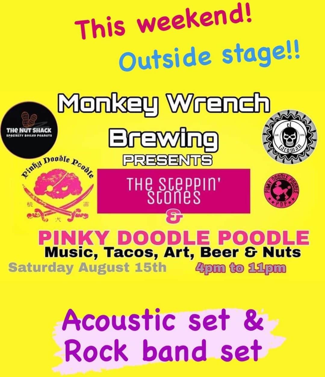 PINKY DOODLE POODLEさんのインスタグラム写真 - (PINKY DOODLE POODLEInstagram)「This SATURDAY!!﻿ near Atlanta, Suwanee, @monkeywrenchbrewing !!!﻿ We have Rock band show and Acoustic show!!!﻿ Out side venue!﻿ Come on!﻿ ﻿ ﻿ #monkeywrenchbrewing﻿ #suwanee﻿ #ustour2020 ﻿ #pinkydoodlepoodle ﻿ #pdp ﻿ #highenergyrocknroll ﻿ #livemusic #rockmusic﻿ #rock #rockband ﻿ #japanese #japaneserockband﻿ #chickenranchrecords﻿ #ustour #livetour ﻿ #tourlife #musicianlife #musician﻿ #gibsonguitars #gibsonbass #gibson﻿ #eb3 #lespaul #marshallamps #vintage﻿ #femalebassist #femalevocalist」8月11日 23時46分 - pinkydoodlepoodle