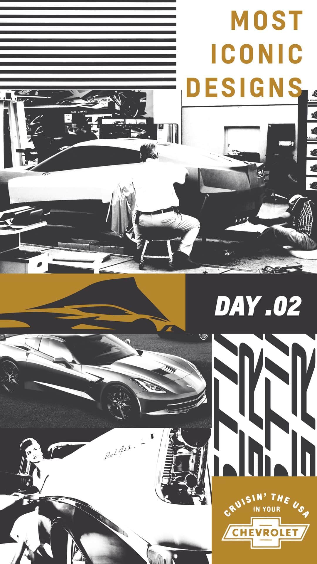 シボレーのインスタグラム：「Since day one, passionate design has been a priority at Chevy. Learn how we’ve refined the process and see what vehicles continue to inspire us. #ChevyLove」