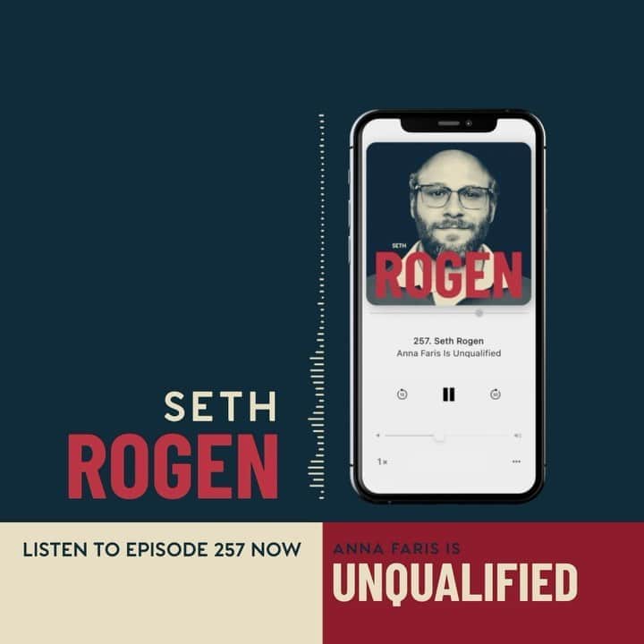 アンナ・ファリスのインスタグラム：「On this week's episode @sethrogen reveals that his first job ever was writing jokes for a mohel. If you don't know what that is...well, you need to listen.」