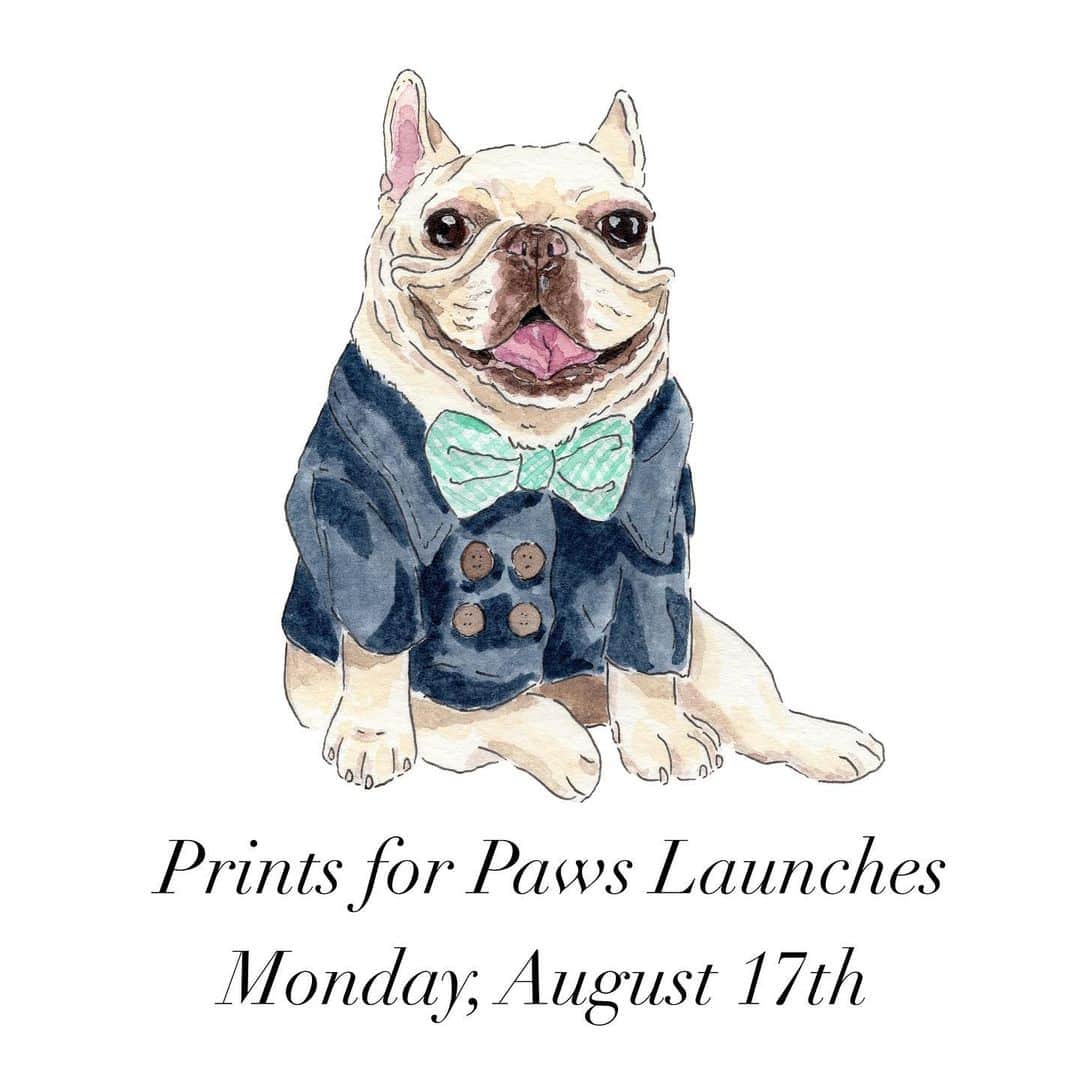 Sir Charles Barkleyのインスタグラム：「Who’s excited for Prints for Paws III launching on Monday!? Pawsome Frenchie goodies for a great cause! 30-50% of proceeds of all products will be donated to @frenchbulldogvillage! I’m in love with my designs by @kelsonpaper!」
