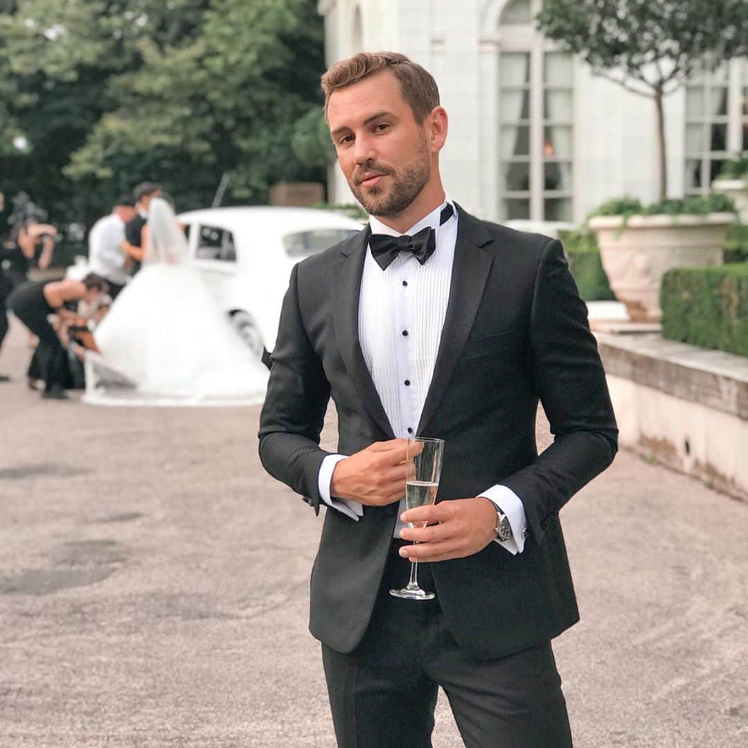 ニック・ビオールのインスタグラム：「Celebrating 1 year of me in this tux. Ashley and Jared also have their 1st anniversary today.」