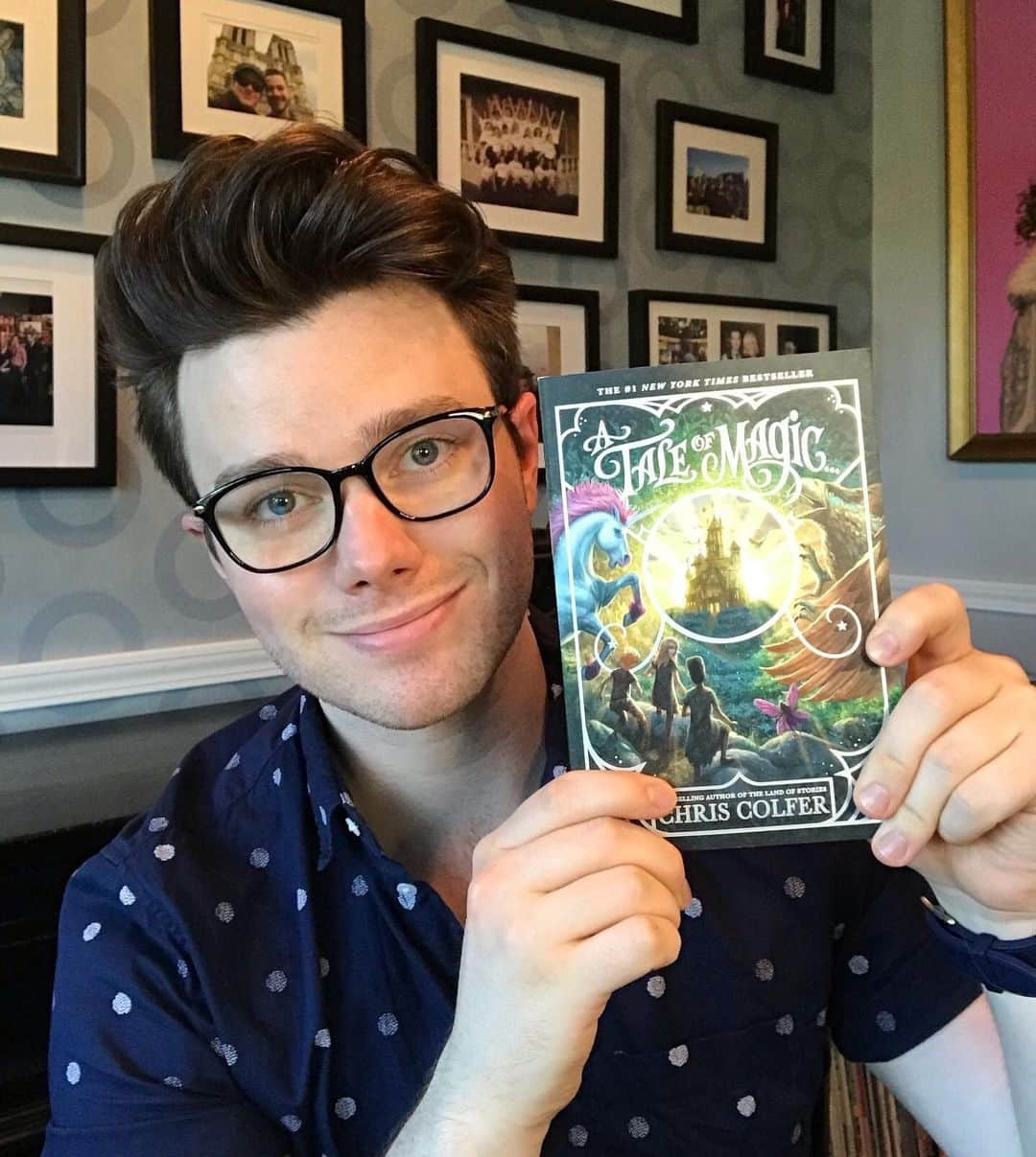 クリス・コルファーのインスタグラム：「8/11/20  @chriscolfer via twitter & IG  #ATaleOfMagic is finally on paperback! 🤓 #QOTD: How are you doing?😇 — Good 💛 - - - #chriscolfer #repost #ataleofmagic #thelandofstories #TLOS」