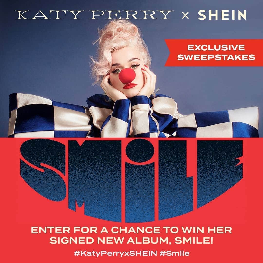 SHEINさんのインスタグラム写真 - (SHEINInstagram)「O.M.G! 🎙✨ Guess who our next edit is with?  The QUEEN, @KatyPerry! To celebrate her album SMILE releasing 8/28 (you can pre-order yours starting 8/23!), we're giving away 20 copies of her new album!  🎧 P.S. Don't forget to tune into the SHEIN APP 8/20 @ 7PM PST to meet Katy herself on our STREAMING EVENT!  Prizes:  1 x Winner will receive all of Katy Perry's Picks from SHEIN 20 x Winners will recieve Smile albums signed by Katy Perry (US customers only)  🌟 How to enter: 1. Follow @SHEINofficial & @SHEIN_US 2. Tag 3 friends to watch the straming event 3. Repost & add hashtag #KatyPerryxSHEIN  ✨ Bonus: Repost this giveaway in your stories to DOUBLE your chances!  Winners will be announced 8/31 on @SHEINofficial's stories!」8月12日 8時45分 - sheinofficial