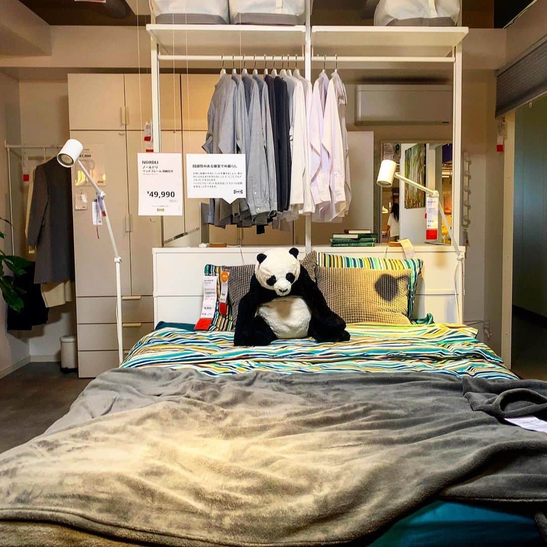 池内万作さんのインスタグラム写真 - (池内万作Instagram)「昨日は仕事前にこんなところにお立ち寄り。 パンダも暑くてうたた寝中。」8月12日 9時25分 - mandeshita