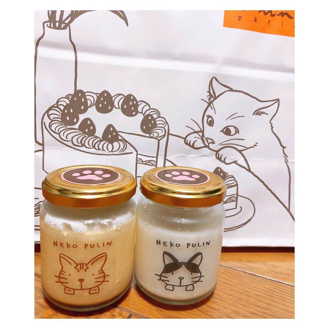 理絵さんのインスタグラム写真 - (理絵Instagram)「病院の帰りに猫プリンを購入🍮🐈  ビンが欲しかったの！左がマメちゃんで右がのんちゃんだと思うの💗  #猫プリン  #プリン #Pudding #푸딩 #スイーツ #デザート #瓶 #tokyo #japan #猫 #고양이 #cat」8月12日 13時02分 - ____rie____