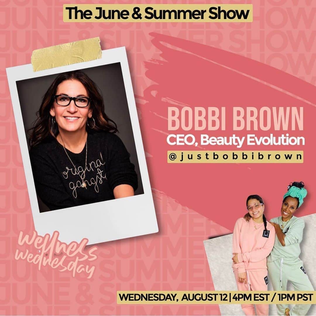 ボビー・ブラウンのインスタグラム：「This is gonna be a good one. Catch me on @thejuneandsummershow today at 4PM EST / 1PM PST to chat all things #wellnesswednesday with the epic mother daughter duo @juneambrose and @summerhopechamblin. Can’t wait Xx」