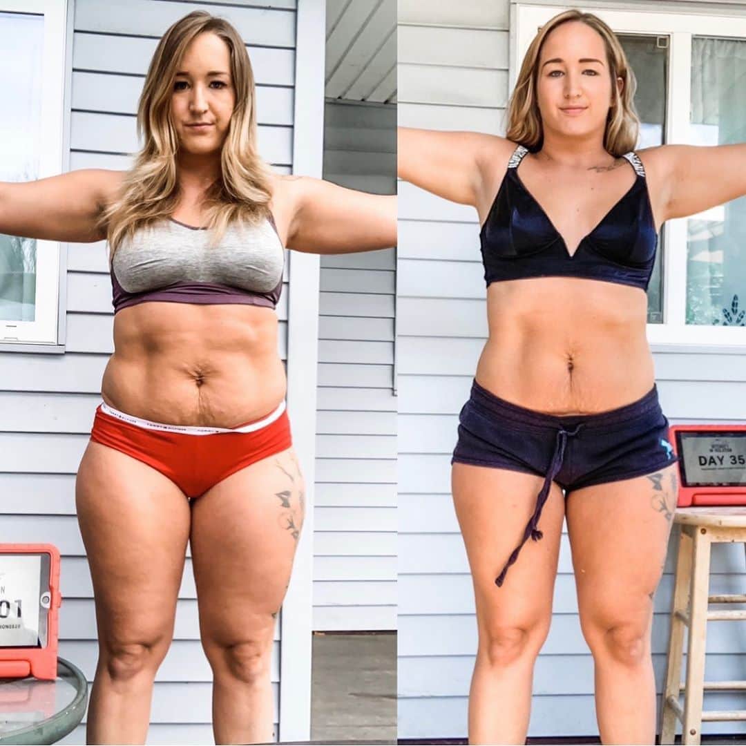 Paige Hathawayさんのインスタグラム写真 - (Paige HathawayInstagram)「Congratulations Katelyn Davies for earning $2,500 and these fantastic results in just 5 weeks with my @fitin5challenge. Go momma GO! 🥳 I’M BEYOND PROUD OF ALL YOUR HARD WORK!  KATELYN’S SUCCESS STORY: “I absolutely loved this challenge. It tested my strength both physically and mentally, I’ve been struggling with my weight and I ran into some health problems at the beginning of the year that caused me to gain more weight then I’ve ever been... even postpartum x2. I have tried multiple programs that helped me lose a few lbs but nothing that even compares to losing 14lbs total while keeping it off afterwards as well! I’m so happy to finally find a program that is for me, I feel so much stronger, and comfortable with myself I needed that extra push. Thank you for helping me not give up on myself and helping me with my lifestyle change forever!” 💛💪🏼 @Kaydaddy_  Group 1 in my next challenge is already full and starts to this Sunday. Group 2 is open but almost full and starts on August 23rd. To sign up today email me: Contact@PaigeHathaway.com  Fitin5.com」8月13日 0時36分 - paigehathaway