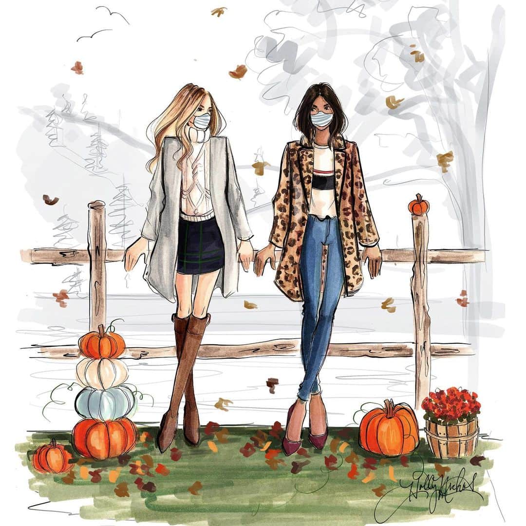 Holly Nicholsさんのインスタグラム写真 - (Holly NicholsInstagram)「Now loading... my favorite season 🍂🍁 swipe right for Fall 2019 vs. Fall 2020 😃 #fall #fashion」8月13日 1時09分 - hnicholsillustration