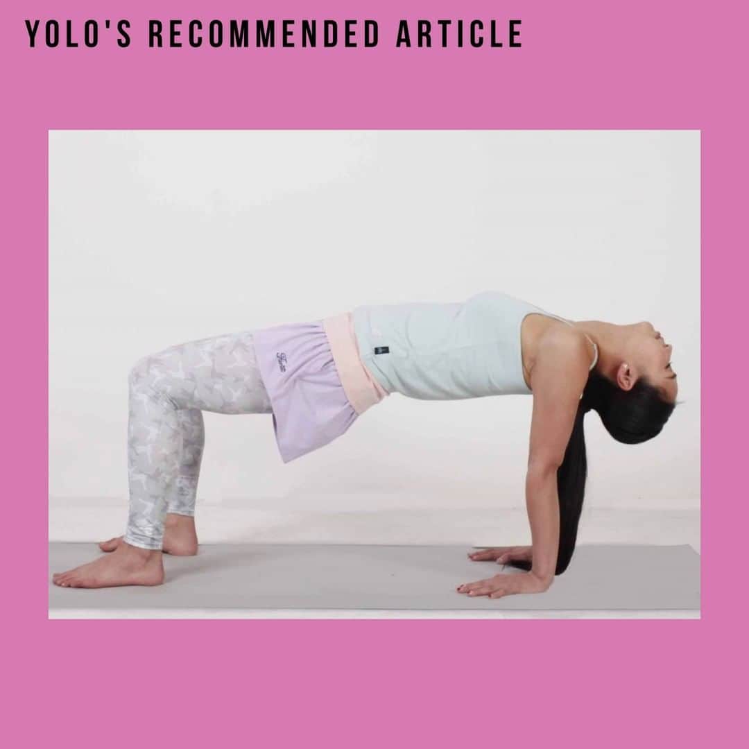 YOLOのインスタグラム：「. 下半身を鍛えながら、知らず知らずに全身を鍛えるトレーニングをご紹介💪 下半身のトレーニングは、実は「食べたい！」欲を抑えることも出来るのです🌟  【テーブルポーズ】 1. 体をあお向けに、手のひら、足の裏を床に着けて、体を腕と足で支え、横から見たらテーブルのような形を取ります。この時、手の先は足のほうへ向けておきます。頭と肩をダランと下げて、肩甲骨から背骨側の筋肉は緩めておきます。体をゆりかごのように前後に揺らていきます。(写真1枚目)  2. 揺らしている体を止めて、片足ずつ体と同じ高さまで上げてキープ。お尻をキュッと締めて下がらないように集中。肩に力を入れないように注意しましょう。呼吸を止めないように保てる限りポーズを続けましょう。(写真2枚目)  見た目以上にきついトレーニングだけど、ヒップアップ効果もあり、内臓も刺激され燃焼力もアップ🔥食欲撃退もできて、代謝もあがるなんて言うことなし！  Source：Yogini vol.45 Supervisor：峯岸道子  #yolo#yolostyle#yoloflys#トレーニング#トレーニング女子#フィットネス#フィットネス女子#筋トレ女子#筋トレ初心者#筋トレ部#ダイエット仲間#ダイエット部#ヨガ#ヨガ部#家トレ」
