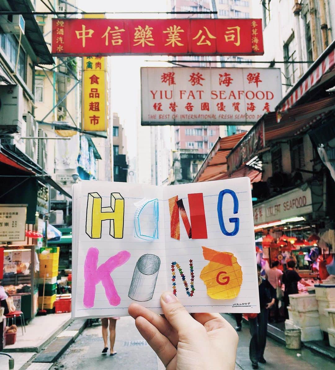 WALNUTさんのインスタグラム写真 - (WALNUTInstagram)「#FreeHongKong 🇭🇰 わたしの知っている香港。 ネイザンロードの鮮やかなネオンサイン。 暗くなると旺角のあちこちで開催されるカラオケ大会。 義順牛奶公司の牛乳プリンに、添好運のチャーシュー入りメロンパン。 路面電車の二階から見える香港の街並みを、昨日のことのように覚えています。混沌としていて活気溢れる香港が好きです。 #walnut_trip1llustration #hongkong」8月12日 20時05分 - walnut_illustration